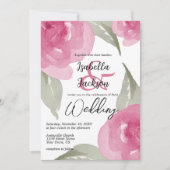 Roze Aquarel Bloemen Kaart (Voorkant)