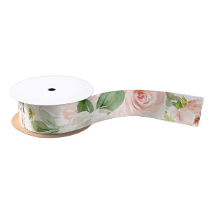 Roze Aquarel Bloemige Bloeiende Bloemen Lint