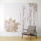 Roze Aquarel Boho Gedroogde Pampa Gras Bruiloft Wandkleed (In Situ (horizontaal))