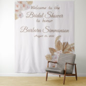 Roze Aquarel Boho Gedroogde Pampa Gras Bruiloft Wandkleed (In situ)