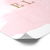 Roze Aquarel Bruidsborrel Welkomstbord Poster (Hoek)