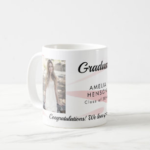 Roze Aquarel Gefeliciteerd Afgestudeerde 2 Foto Koffiemok