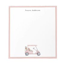 Roze aquarel golfkar Personalized Golfers