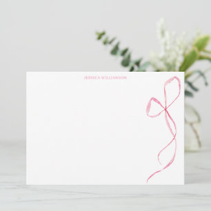 Roze Aquarel Lint Persoonlijke Briefpapier Bedankkaart