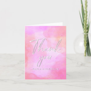 Roze Aquarel Moderne Elegante Gepersonaliseerde Bedankkaart
