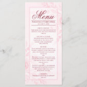 Roze Aquarel Pioenrozen Elegante Boho Chic Bruilof Menu (Voorkant)