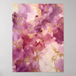 Roze aquarel poster