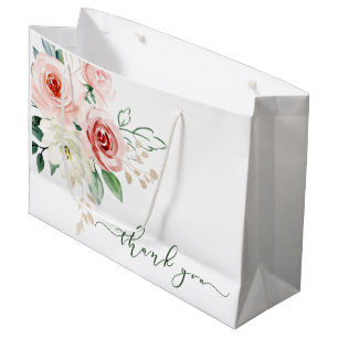 Roze Aquarel Roos Bedankzakje Groot Cadeauzakje