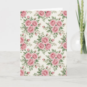 Roze Aquarel Rozen Bloemmotief Naadloos Patroon Kaart
