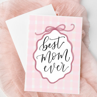 Roze Aquarel Strik Moederdagkaart Feestdagenkaart