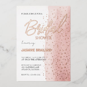 Roze Aquarel Wash Bruiloft Feest Glans Folie Uitnodiging