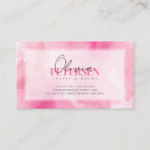 Roze Aquarel Wimpers Wenkbrauwen Script Typografie Visitekaartje (Voorkant)