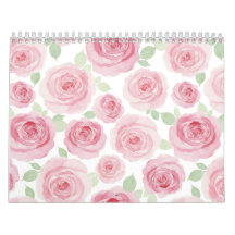 Roze Aquarelrozen Artistieke Kalender