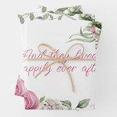 Roze Aquarelrozen Frame Persoonlijk Inpakpapier Vel (In situ)