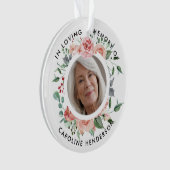 Roze Aquarelrozen Ter Herinnering Aan Een Lieve Om Ornament (voorkant)