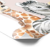 Roze Arch Safari Wild Een Baby shower Welkomstbord Foto Afdruk (Hoek)