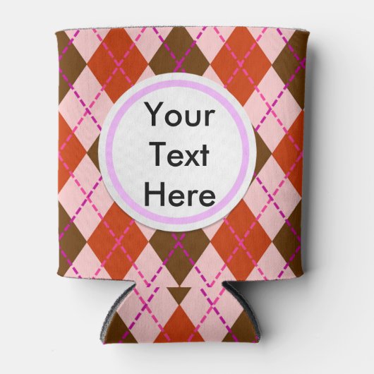 Roze Argyle Blikjeskoeler (Voorkant)