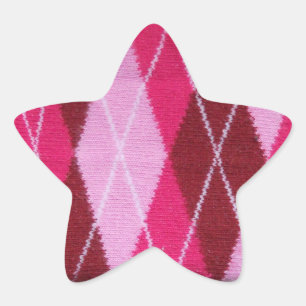 Roze Argyle Coziness Ster Sticker