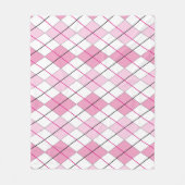 Roze Argyle Fleece Blanket Deken (Voorkant)