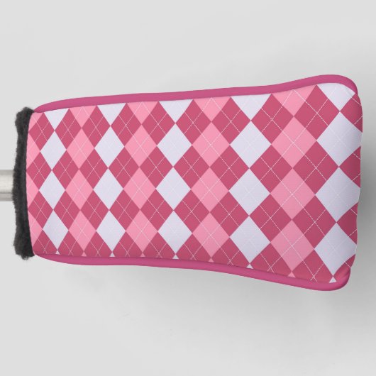 Roze Argyle Golfheadcover (Voorkant)