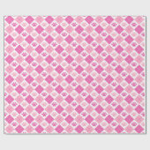Roze argyle Paw Print Patroon Cadeaupapier (Vlak)