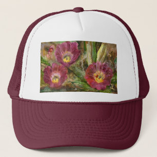 Roze Arizona woestijnbloemen Trucker Pet