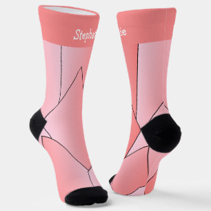 Roze Art Deco Design Soksokken Sokken