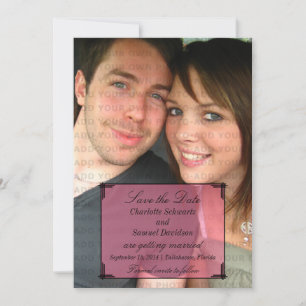 Roze Art Deco kader Save the Date uitnodiging