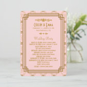 Roze Art Deco Trouwprogramma's Programma (Staand voorkant)