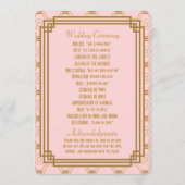 Roze Art Deco Trouwprogramma's Programma (Achterkant)