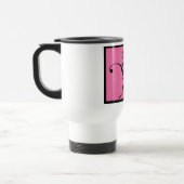 Roze Art Deco Zwart Bloeiend Roos Reisbeker (Links)