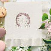 Roze Art Nouveau Monogram Initialen Tafeldecor Servet
