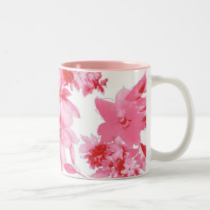 Roze Artistieke Bloemen Mok