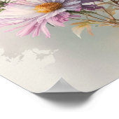 Roze Aster Bloem Art Print Poster (Hoek)