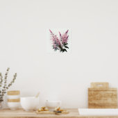Roze Astilbe Flower Art Print Poster (Keuken)