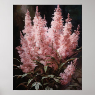 Roze Astilbe Flowers Art Print Poster
