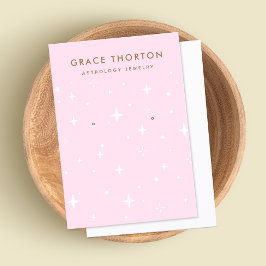 Roze astrologische sterren die juwelen vertonen Ka Visitekaartje