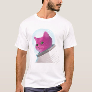 Roze astronautenkat t-shirt