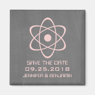 Roze atoomalkboard Save the Date Magnet Magneet