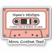 Roze Audio Cassettebandje Sticker (Voorkant)