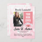 Roze Auteur Boek Lancering Uitnodiging (Voorkant / Achterkant)