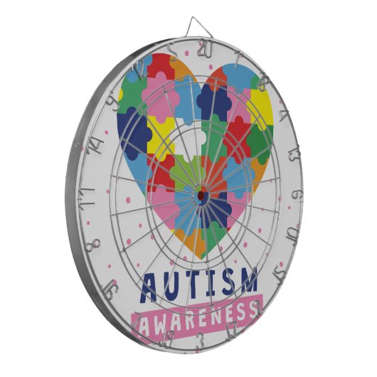 roze autisme dartbord (Voorkant Links)