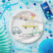 Roze Auto Ballonnen Wit Meisje Baby shower Papieren Bordje (Feest)