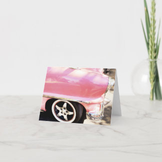 Roze auto, Havana, Cuba Bedankkaart