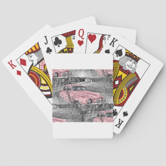 roze auto pokerkaarten (Achterkant)