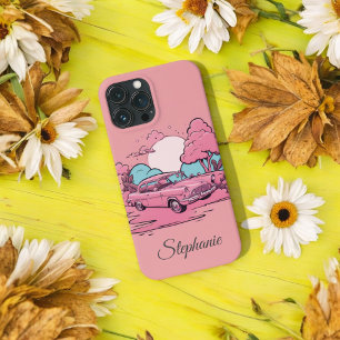 Roze Auto Sunset Boss Lady Vriendin Gift iPhone 13 Pro Max Hoesje