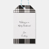 Roze Auto Zwart Plaid Girly Chic Christmas Cadeaulabel (Achterkant)