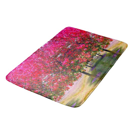 Roze Autumn landschap, roze bladeren Badmat (Gekanteld)