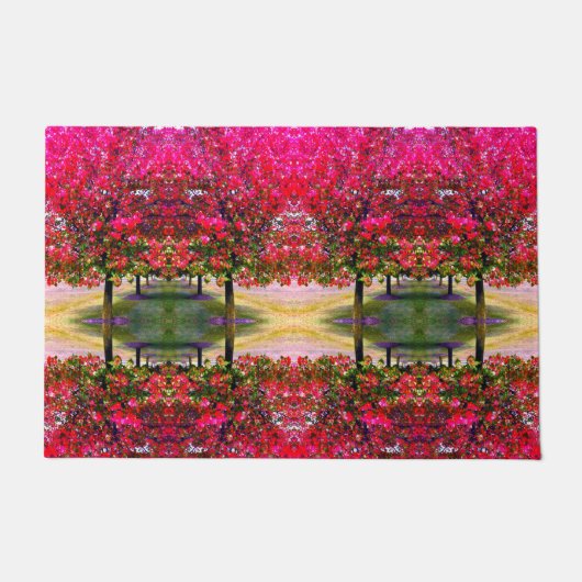 Roze Autumn landschap, roze bladeren Deurmat (Voorkant)