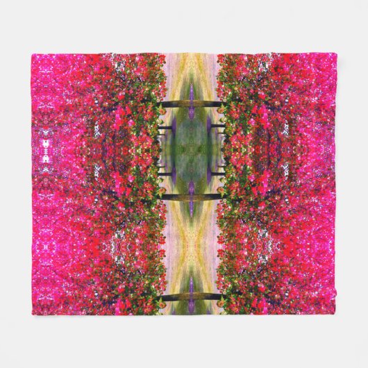 Roze Autumn landschap, roze bladeren Fleece Deken (Voorkant (Horizontaal))